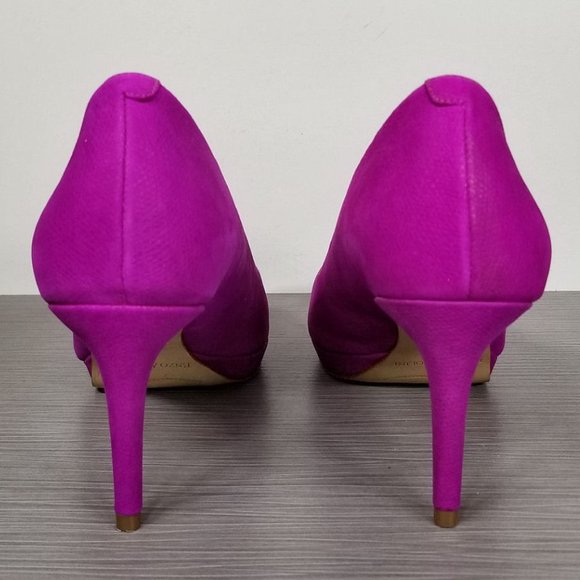 Enzo Angiolini 'Gelabelle' Peep Toe Pump, Purple Leather, Womens Size 7 M - Picture 5 of 10
